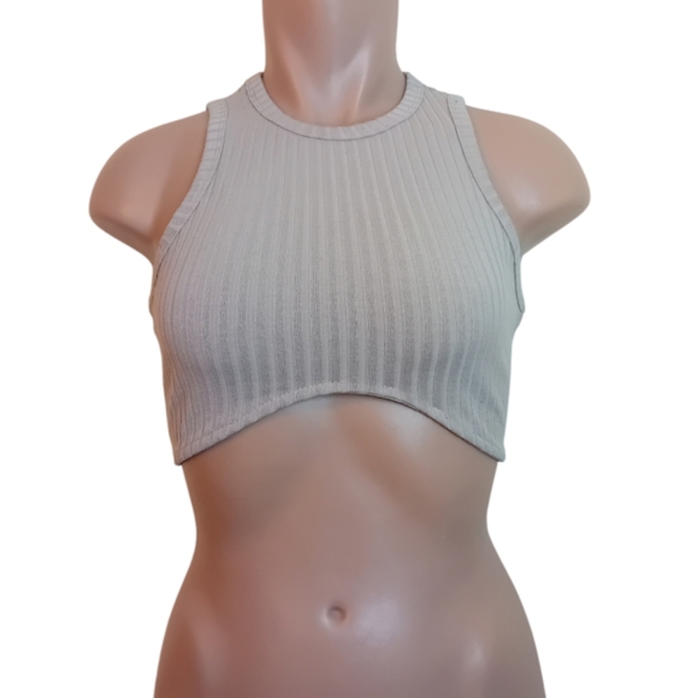 NWOT Women's Princess Polly Imposter Griege Heavyweight Tight Ribbed Knit Top 4